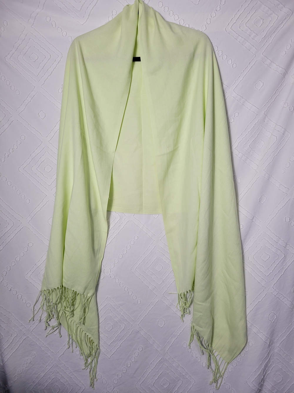 Light Green Womens Fringe Shawl Scarf